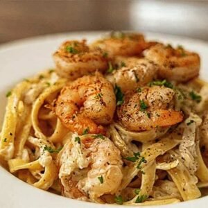 Grill Prawn Fettuccine
