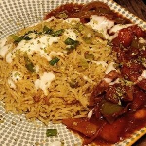 Mutton Shashlik and Rice