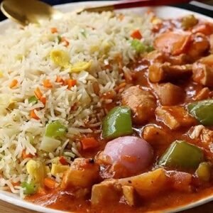 Prawn Shashlik and Rice